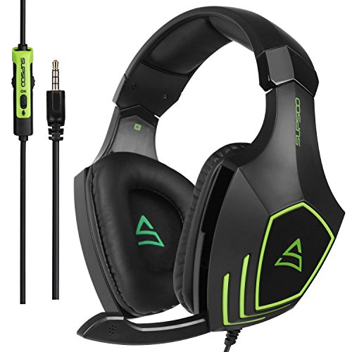 SUPSOO Cuffie Gaming con Microfono per PS4 PC, G820 L'Ultima Versione Noise  Cancelling Stereo Bass 3.5mm Gioco Video Cuffia Gaming per New Xbox One,  Portatili, Mac, Tablet e Smartphone(Nero \u0026 Verde) -